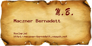 Maczner Bernadett névjegykártya