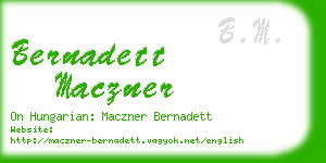bernadett maczner business card